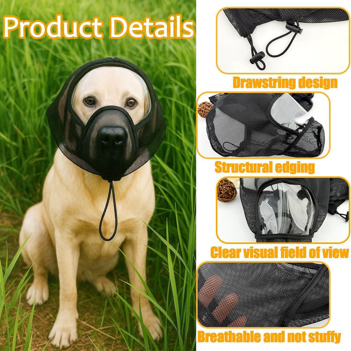 Pet Zen Dog Mesh Protective Mask Hood | Face Jail