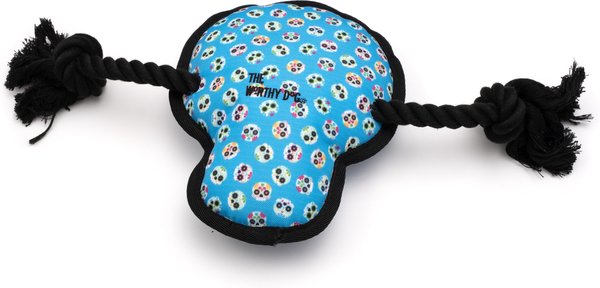 The Worthy Dog Sugar Skull Squeaky Plush Dog Toy, Small