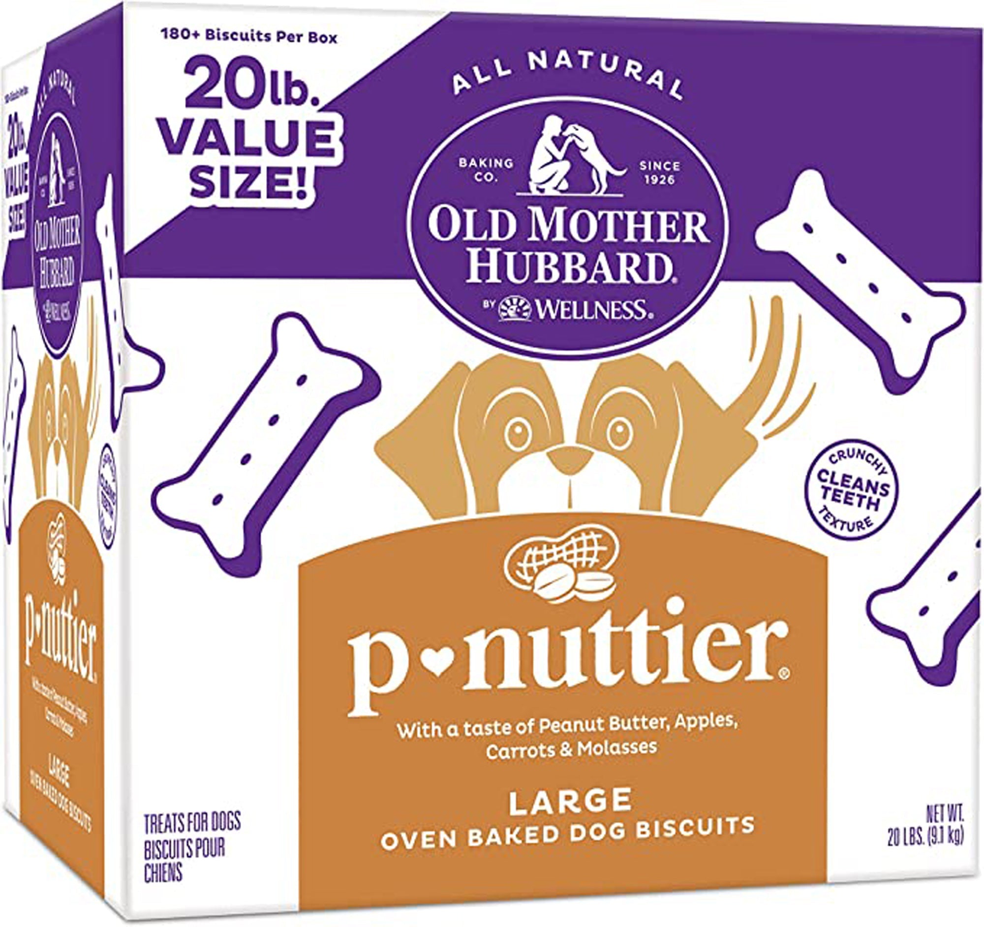 Old Mother Hubbard by Wellness Classic Original P-Nuttier Large Oven-Baked Biscuits Dog Treats