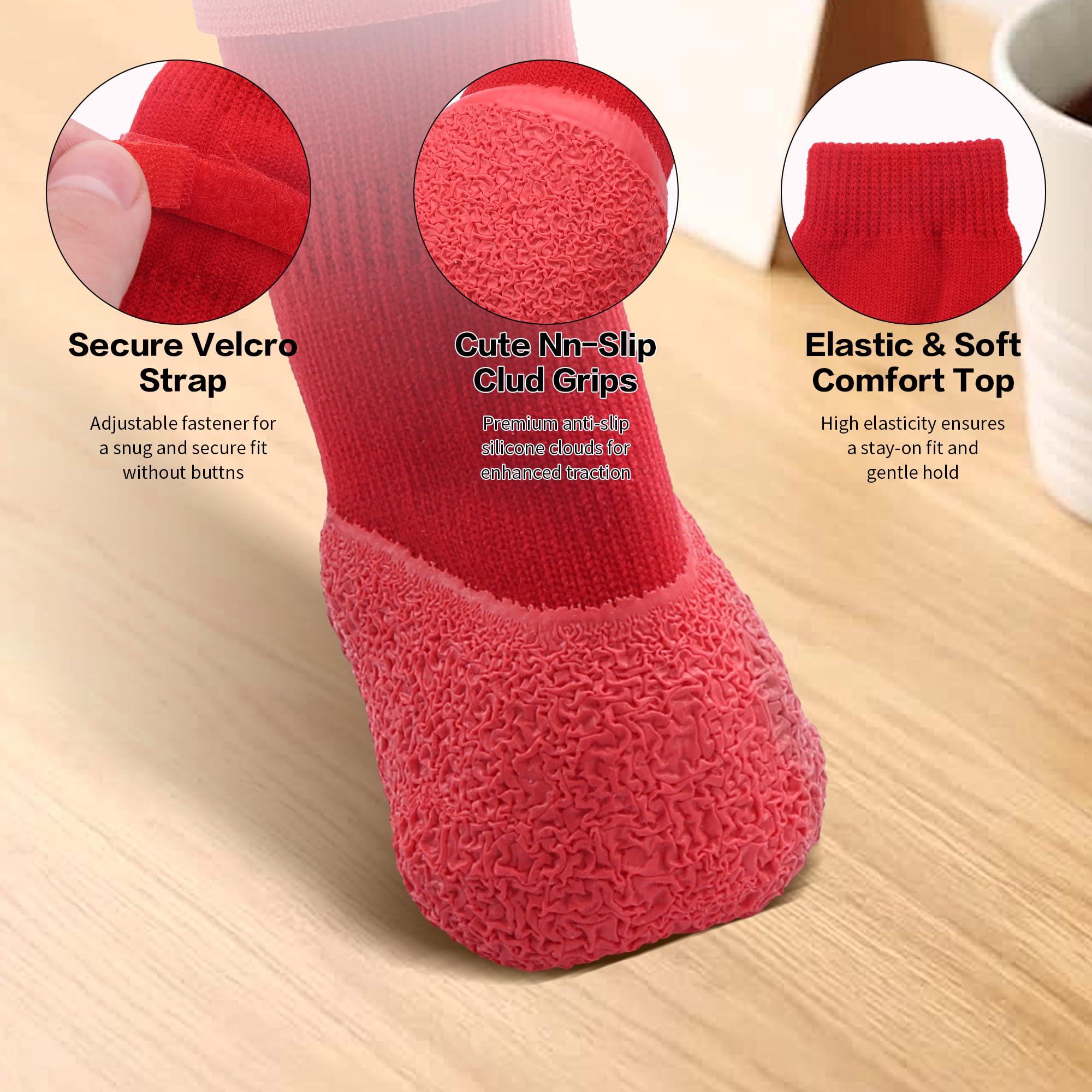 Pet Zen Anti-Slip Dog Socks -4Pcs