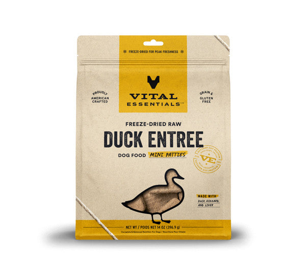 Vital Essentials Dog Freeze Dried Mini Patty - Duck