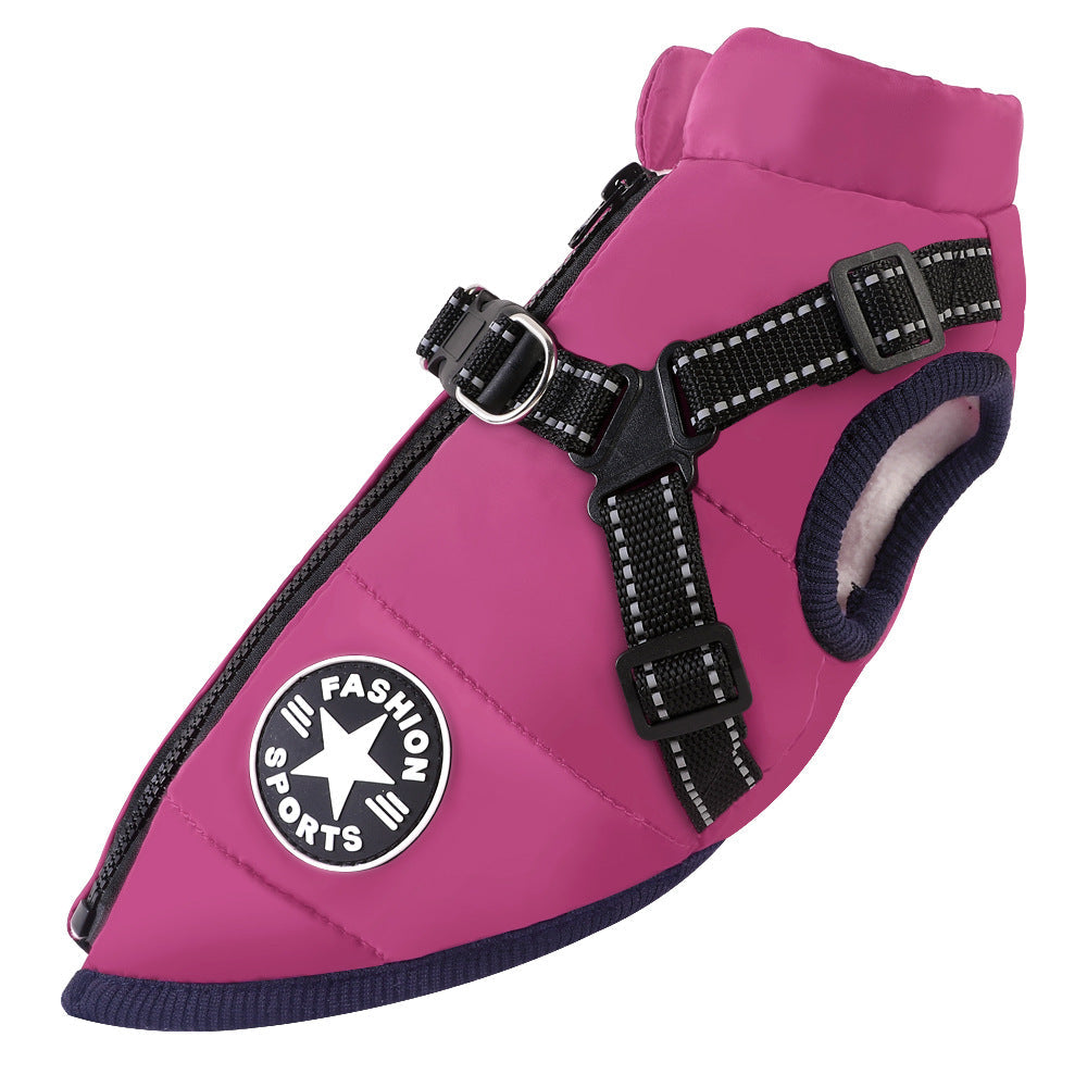 Dog Winter Coat with Built in Harness