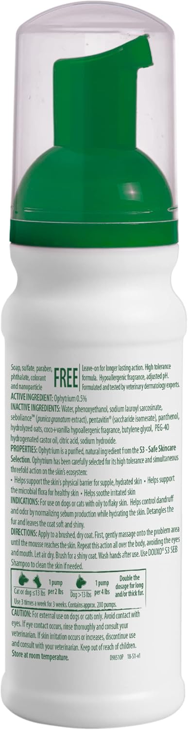 Douxo S3 SEB Mousse - Relief for Seborrhea (Oily to Flaky Skin)