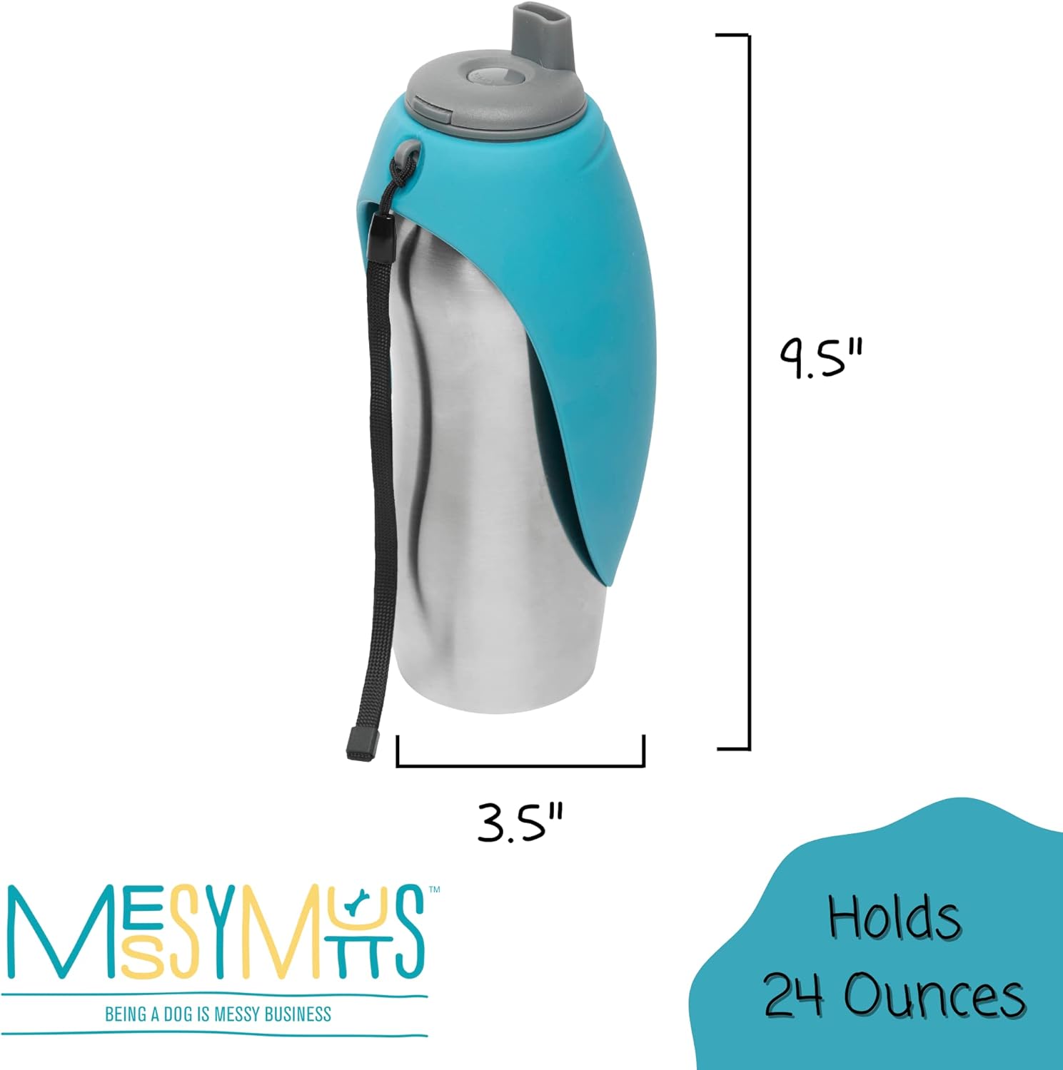 Messy Mutts Dog Travel Water Bottle