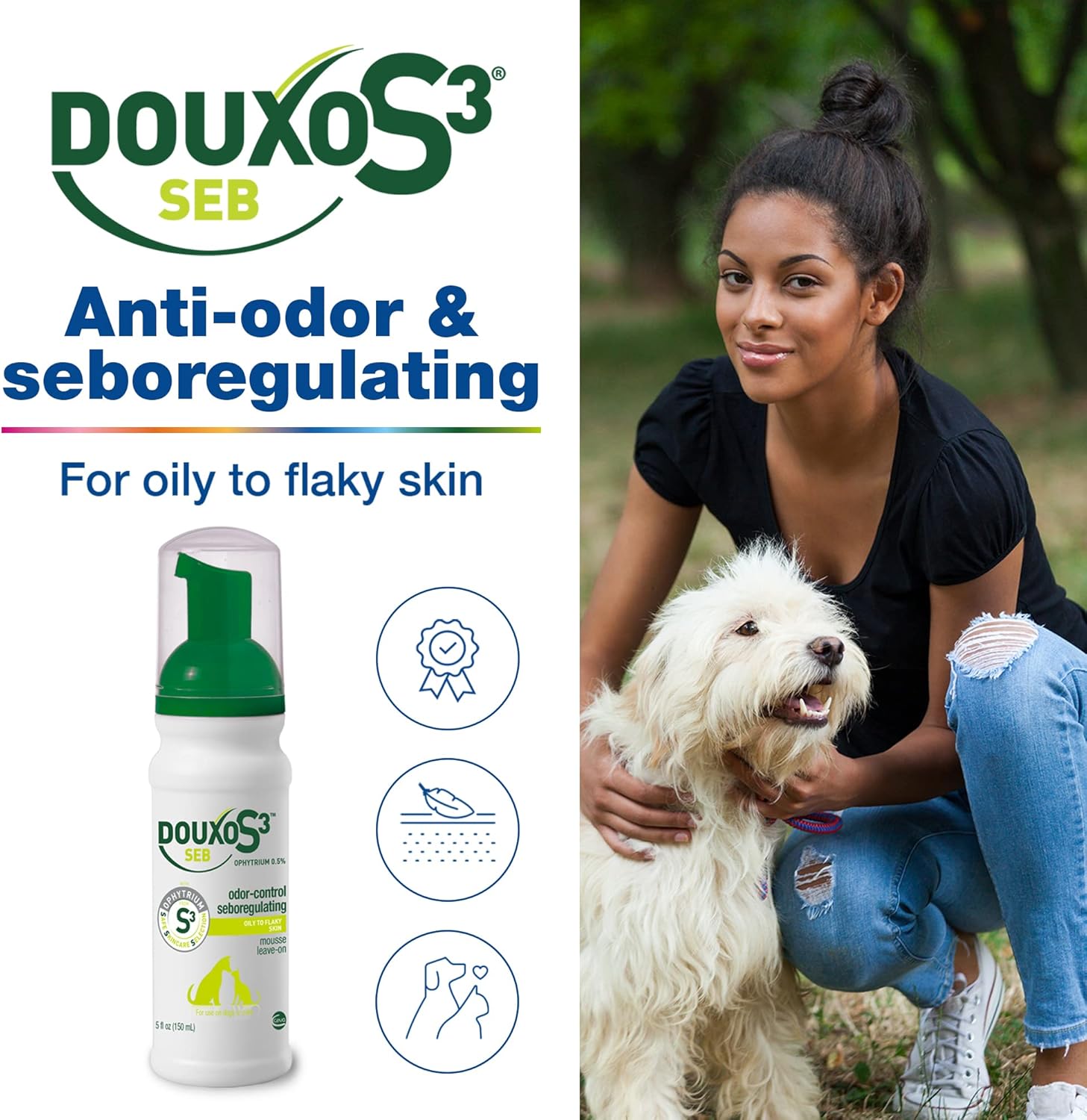 Douxo S3 SEB Mousse - Relief for Seborrhea (Oily to Flaky Skin)
