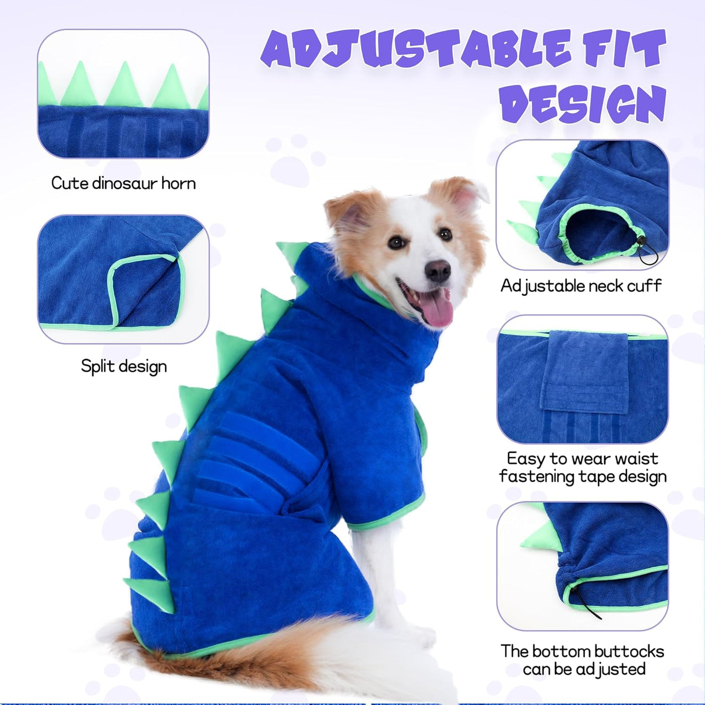 Dinosaur Dog Bath Towel
