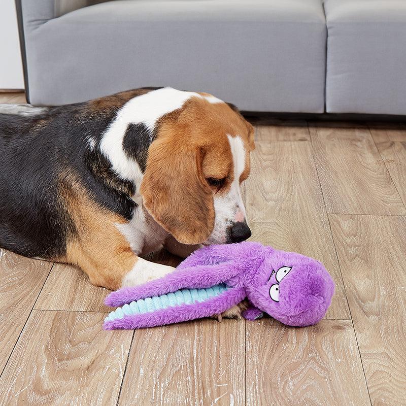 Interactive Plush Squeaky Toy for Dogs with Crinkle Tentacles