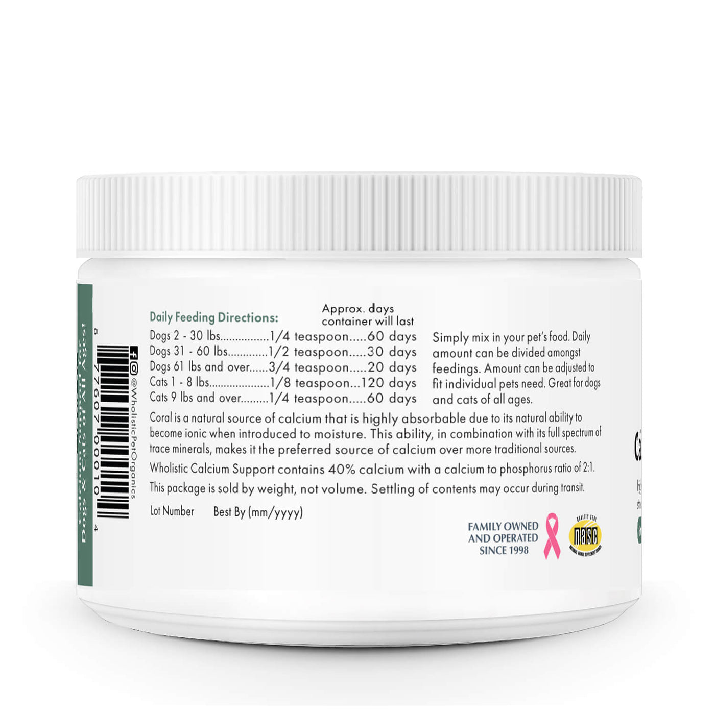 Wholistic Pet Organics Calcium Support