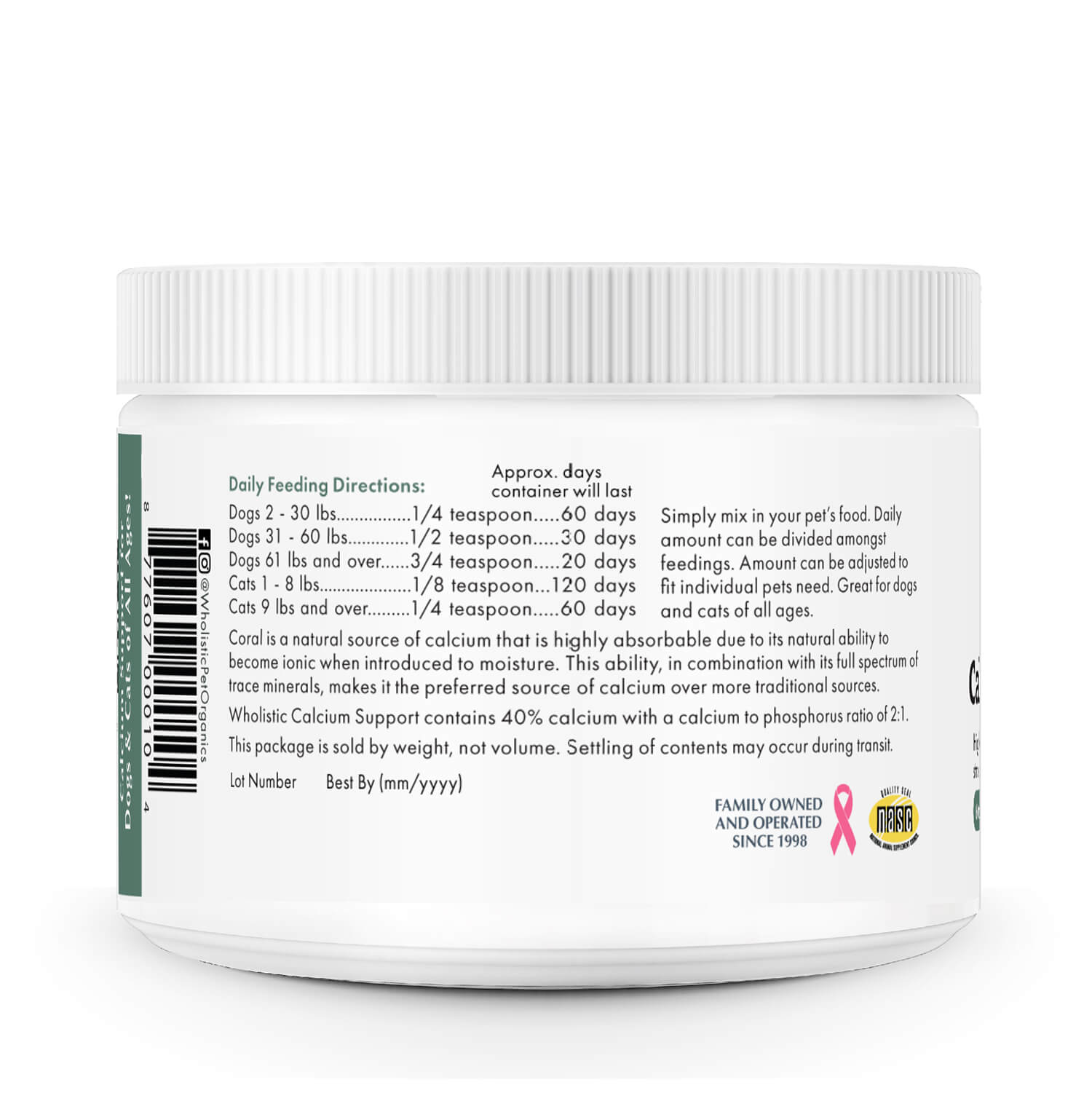 Wholistic Pet Organics Calcium Support