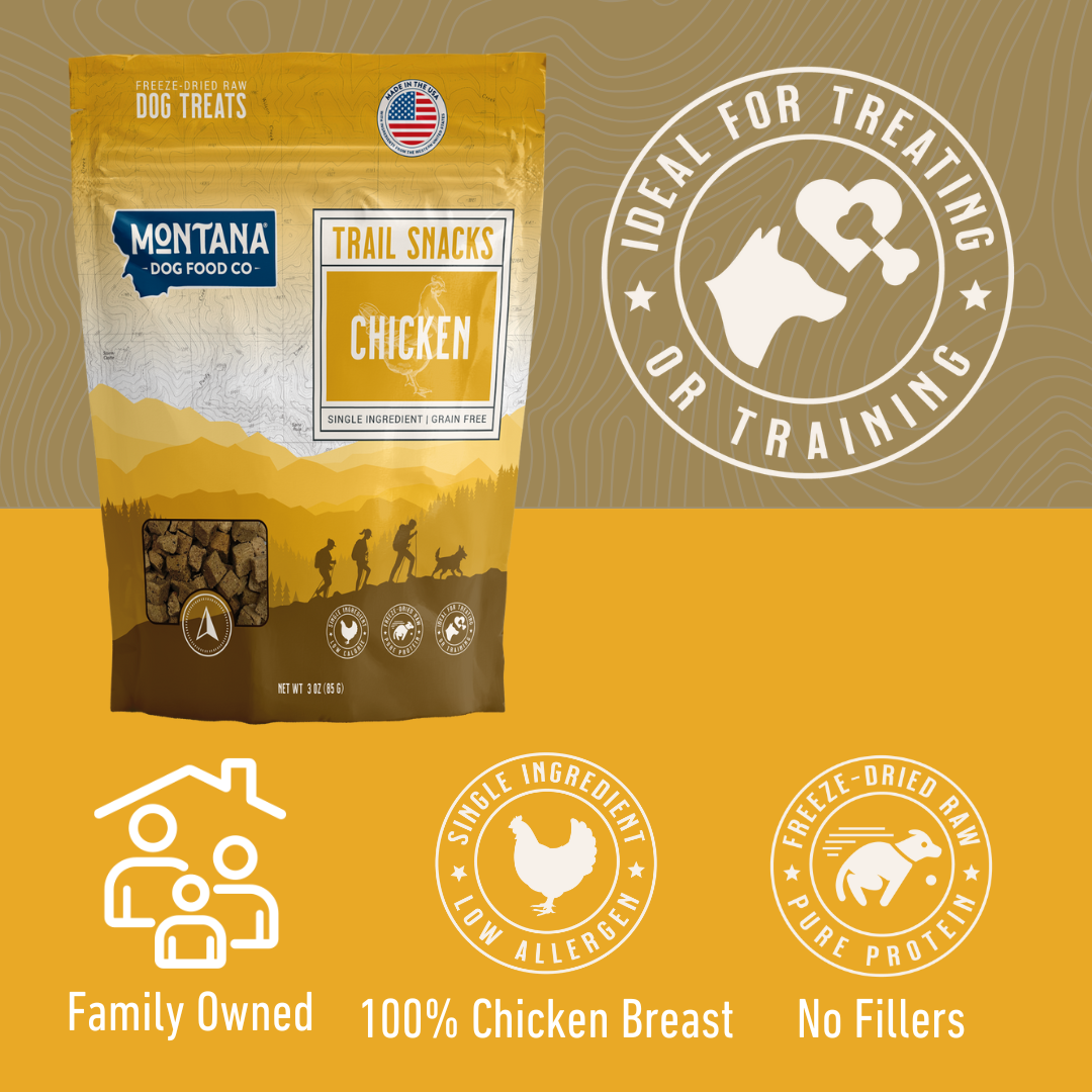Montana Dog Food Co. Chicken Breast Freeze-Dried Raw Trail Snacks (Treats) for Dogs 3oz