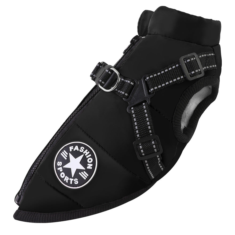 Dog Winter Coat with Built in Harness