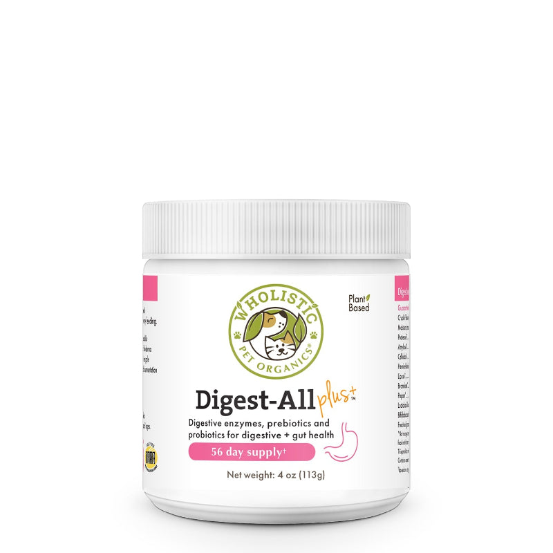 Wholistic & Co. Organics Digest-All Plus supplement jar on a white background