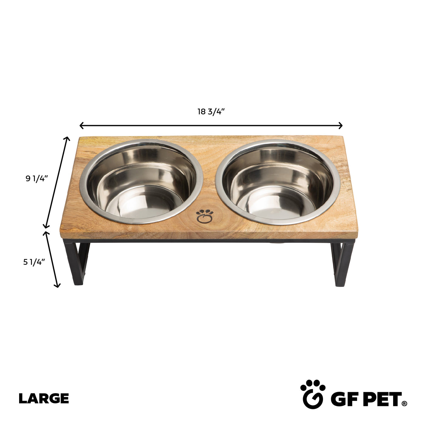 Wood & Metal Elevated Food Bowl