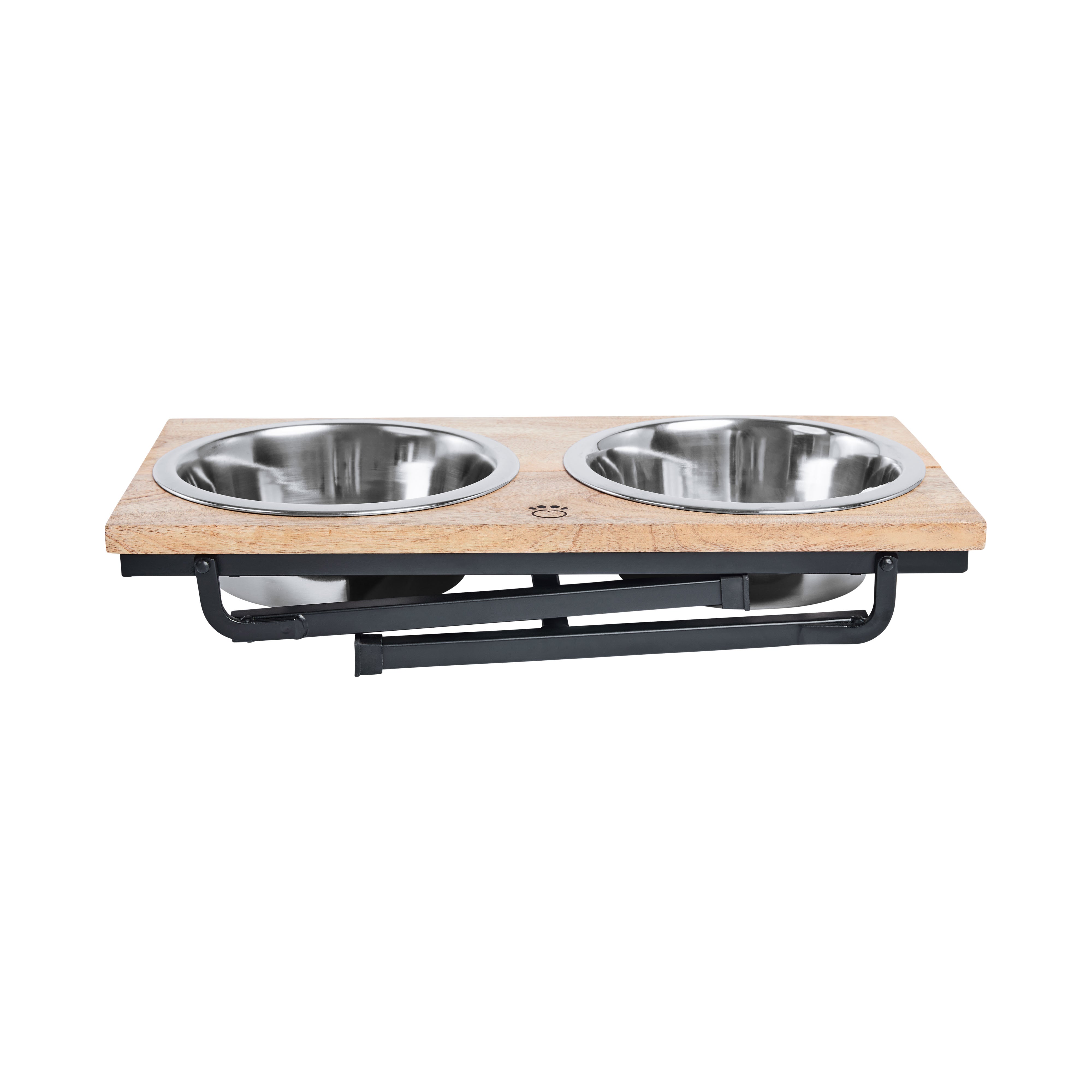 Wood & Metal Elevated Food Bowl