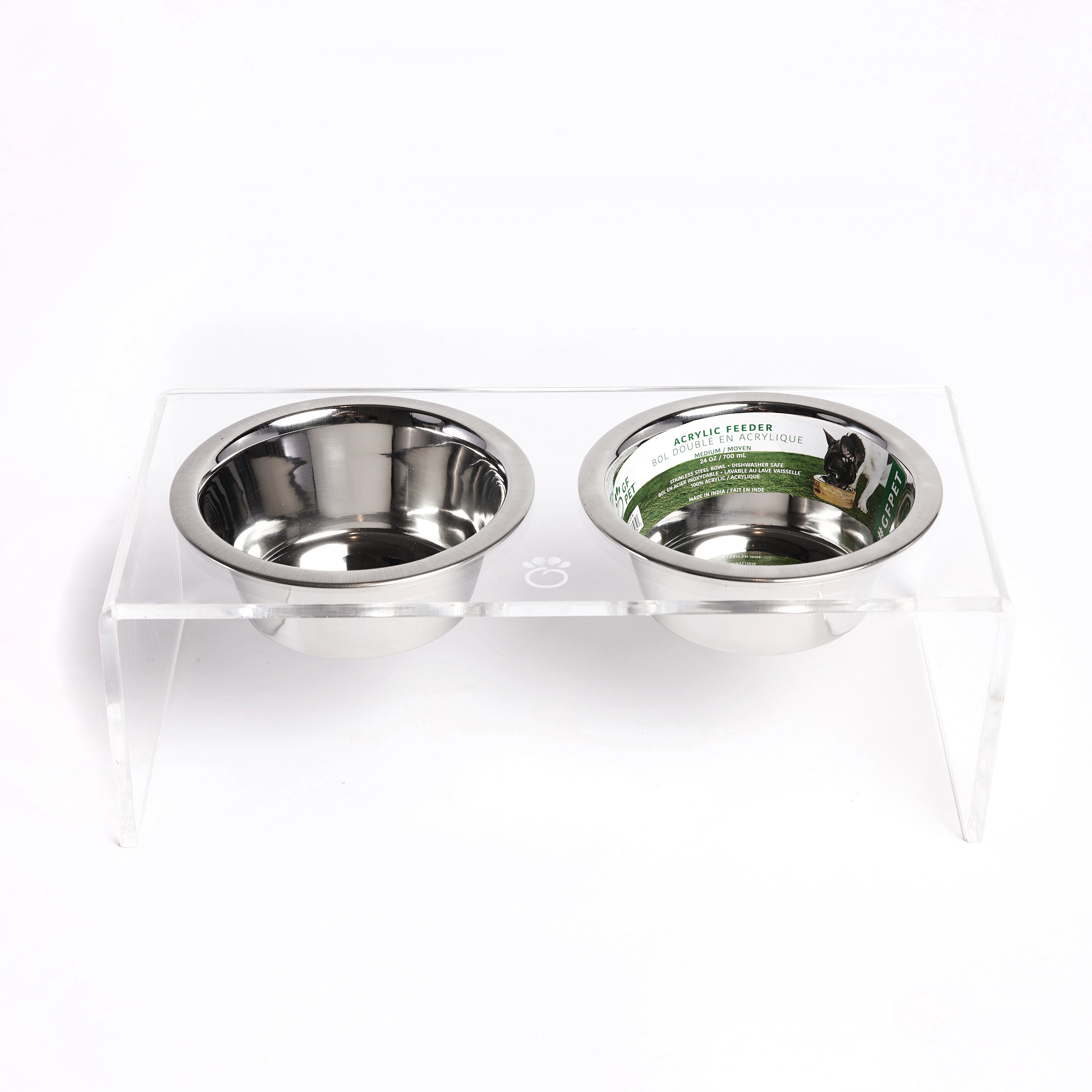 Raised Acrylic Double Bowl Feeder