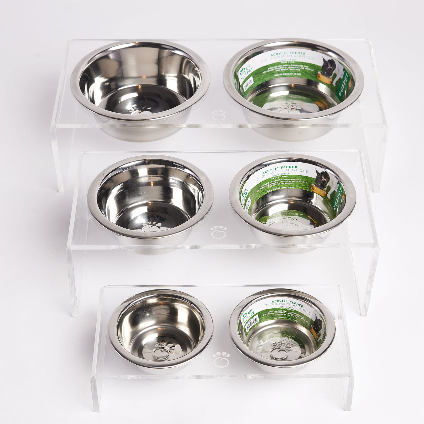 Raised Acrylic Double Bowl Feeder