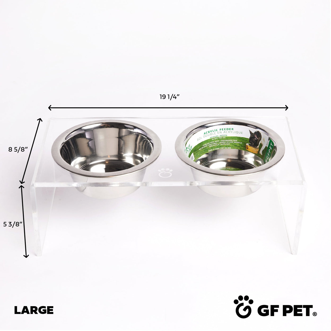 Raised Acrylic Double Bowl Feeder