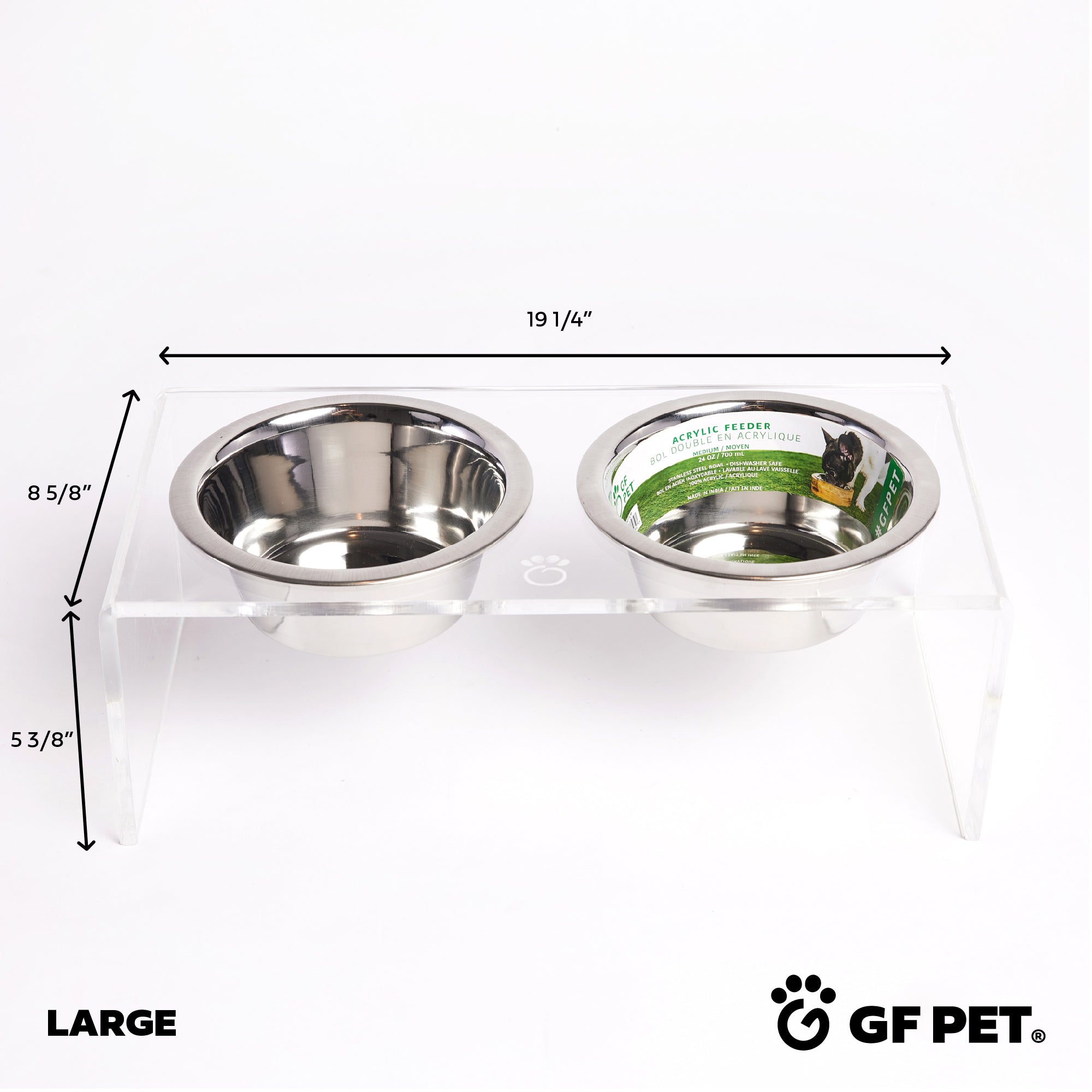 Raised Acrylic Double Bowl Feeder