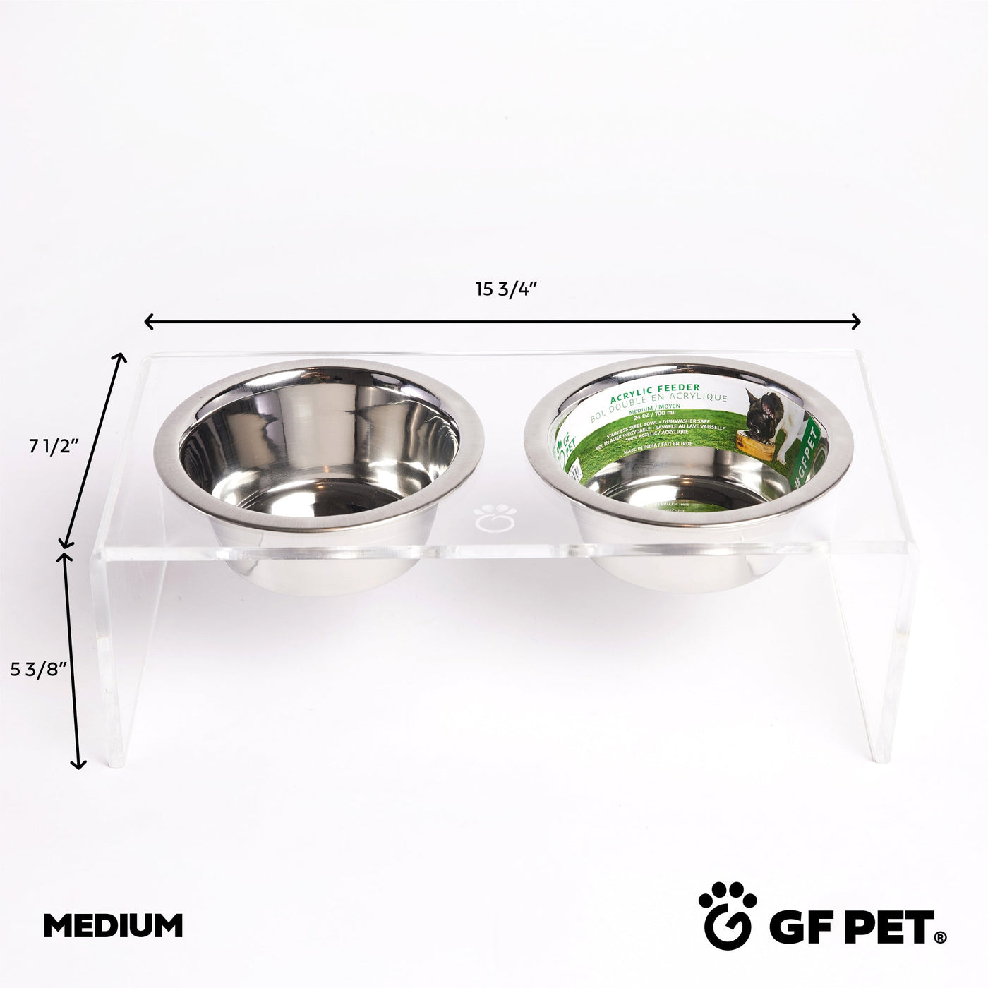 Raised Acrylic Double Bowl Feeder