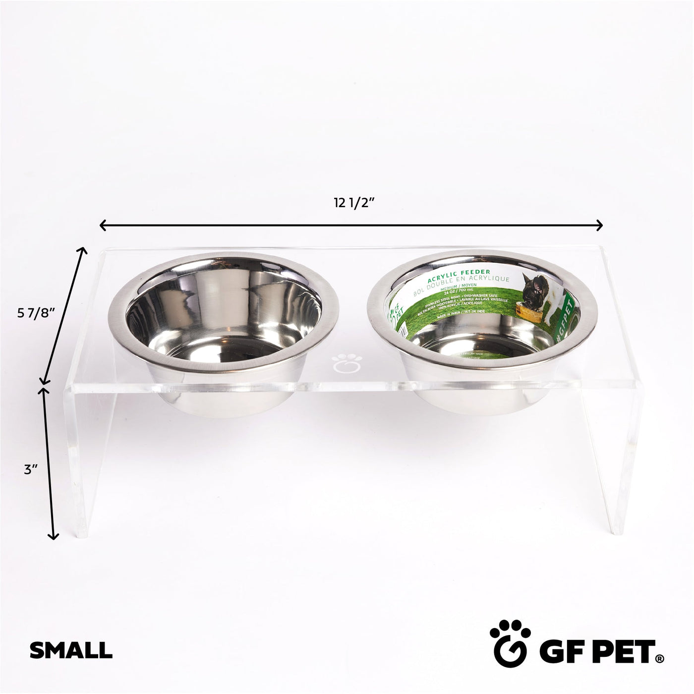 Raised Acrylic Double Bowl Feeder