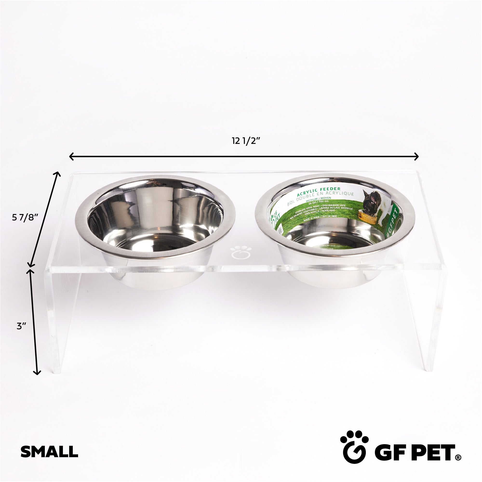 Raised Acrylic Double Bowl Feeder
