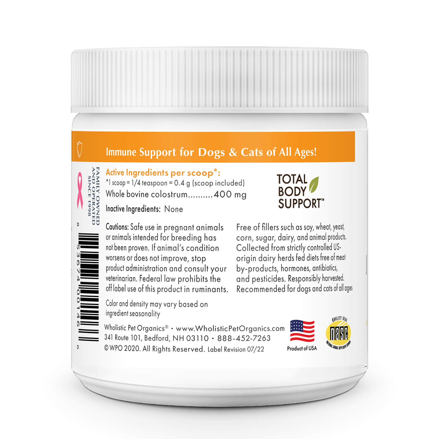 Wholistic Pet Organics Pure Colostrum