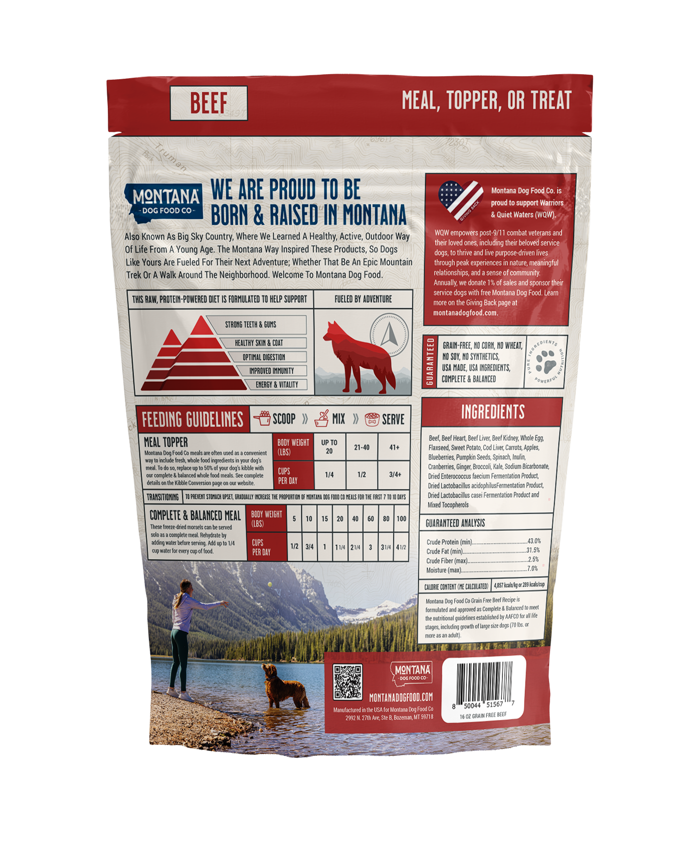 Montana Dog Food Co Grain-Free Beef Freeze-Dried Raw Adventure Fuel Dog Food