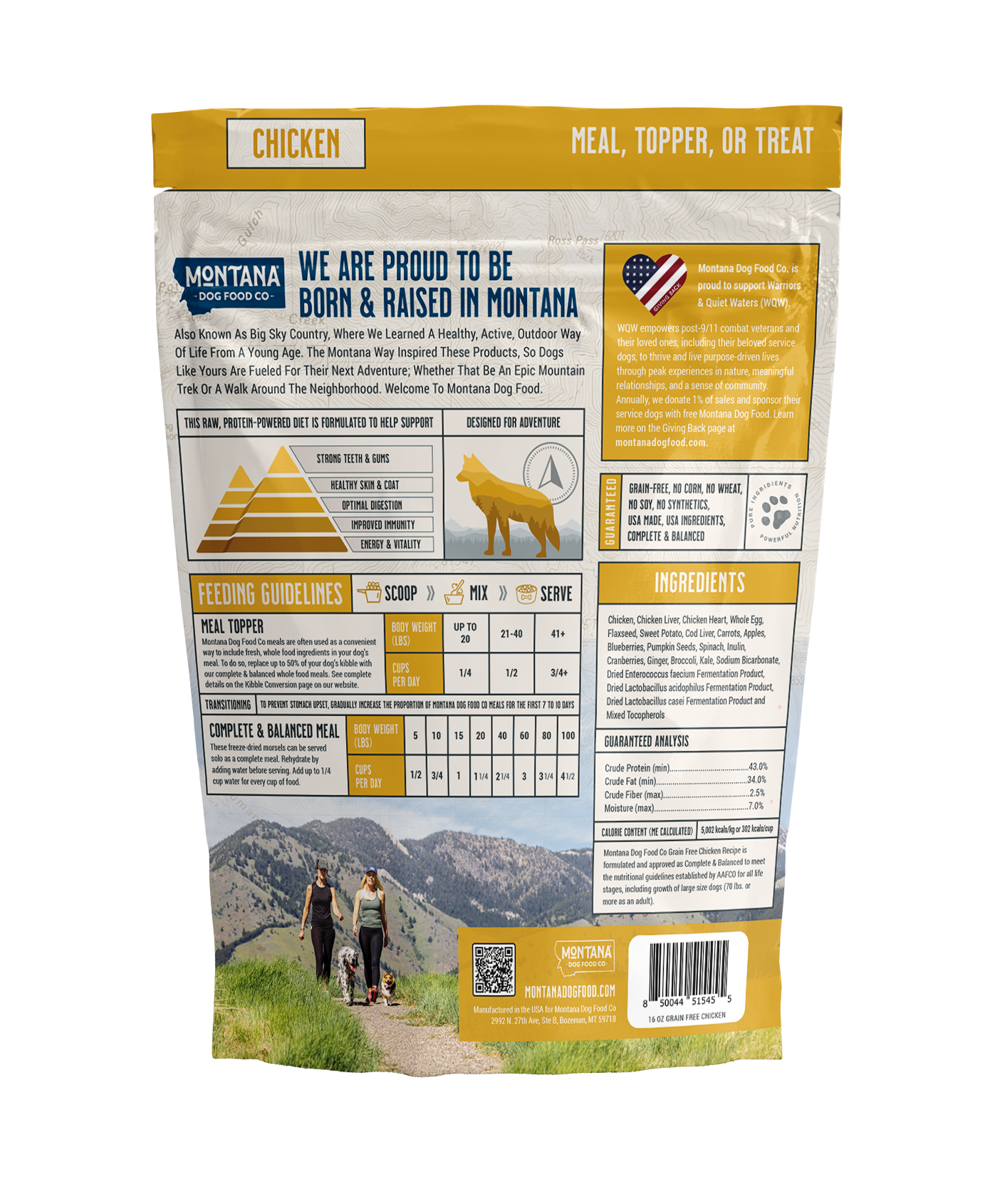 Montana Dog Food Co Grain-Free Chicken Freeze-dried Raw Adventure Fuel Dog Food