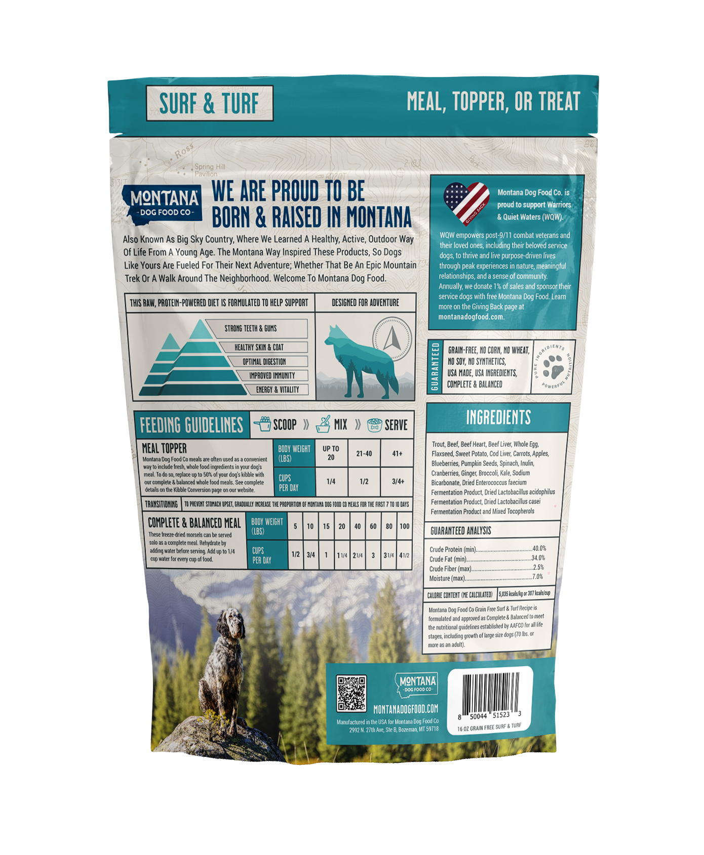 Montana Dog Food Co. Grain-free Surf & Turf Freeze-dried Raw Adventure Fuel
