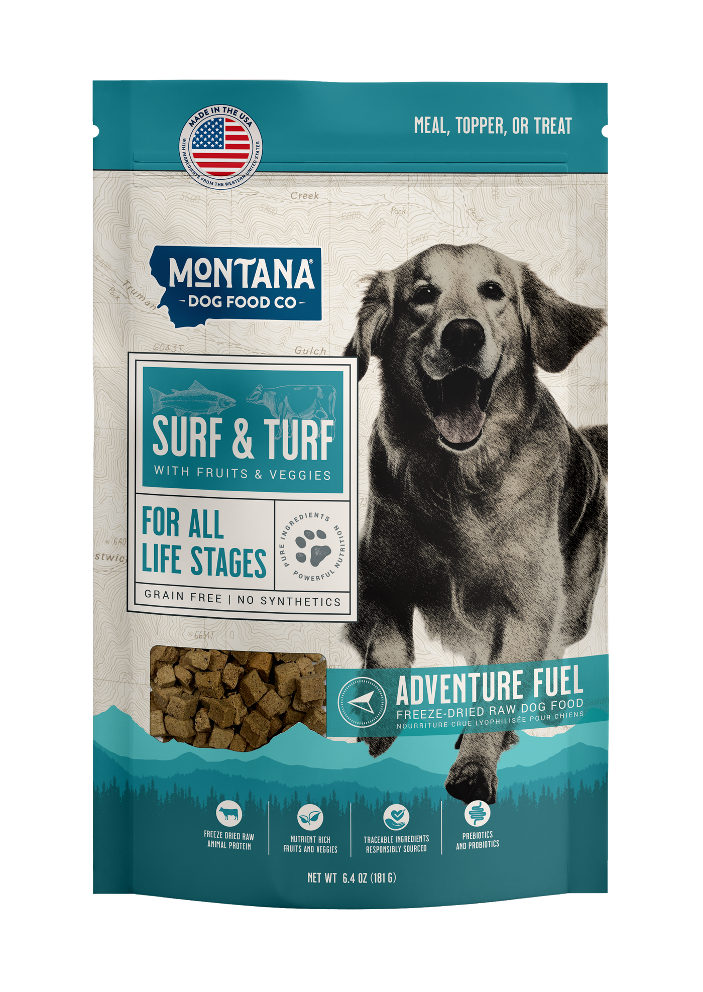 Montana Dog Food Co. Grain-free Surf & Turf Freeze-dried Raw Adventure Fuel