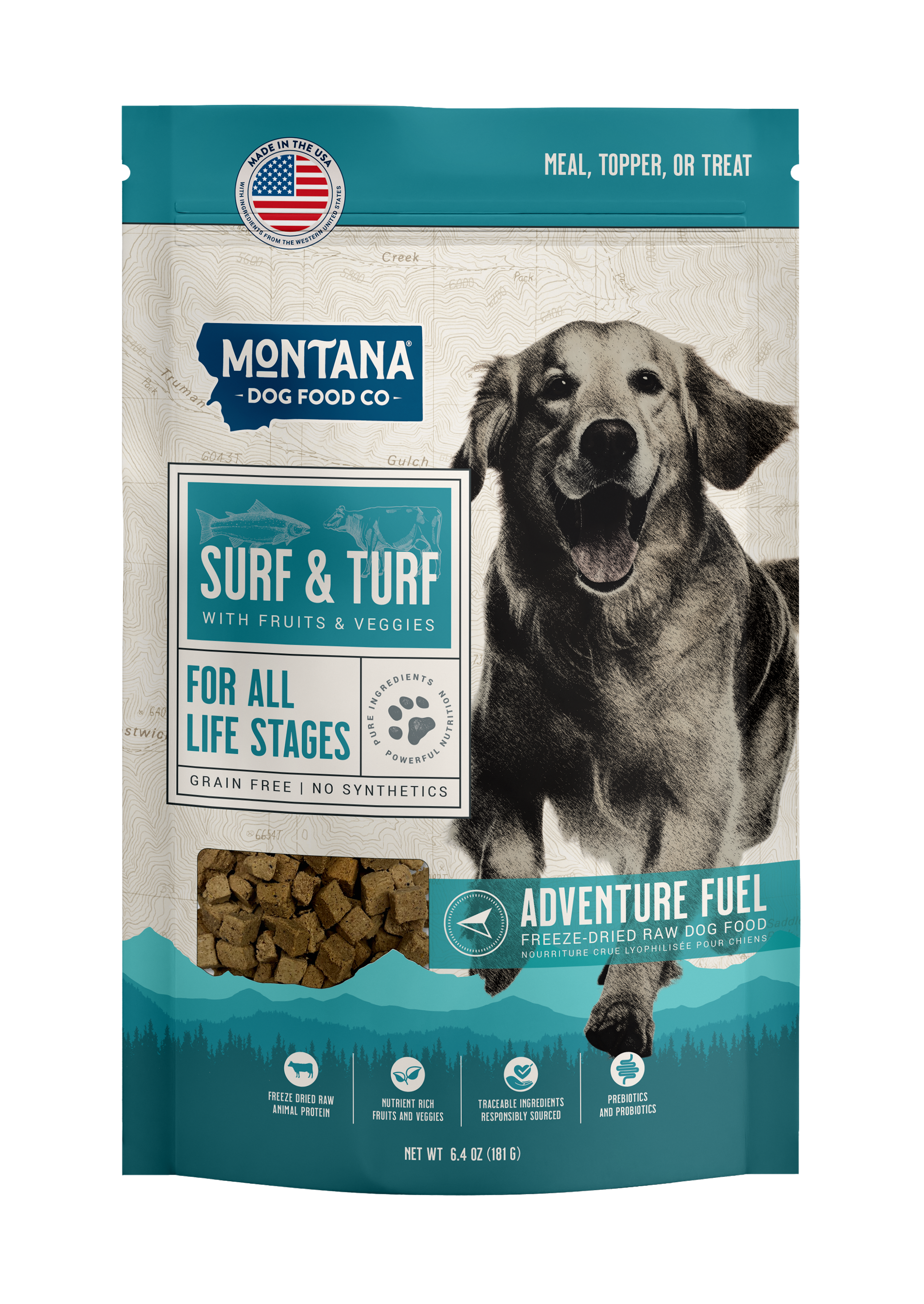 Montana Dog Food Co. Grain-free Surf & Turf Freeze-dried Raw Adventure Fuel