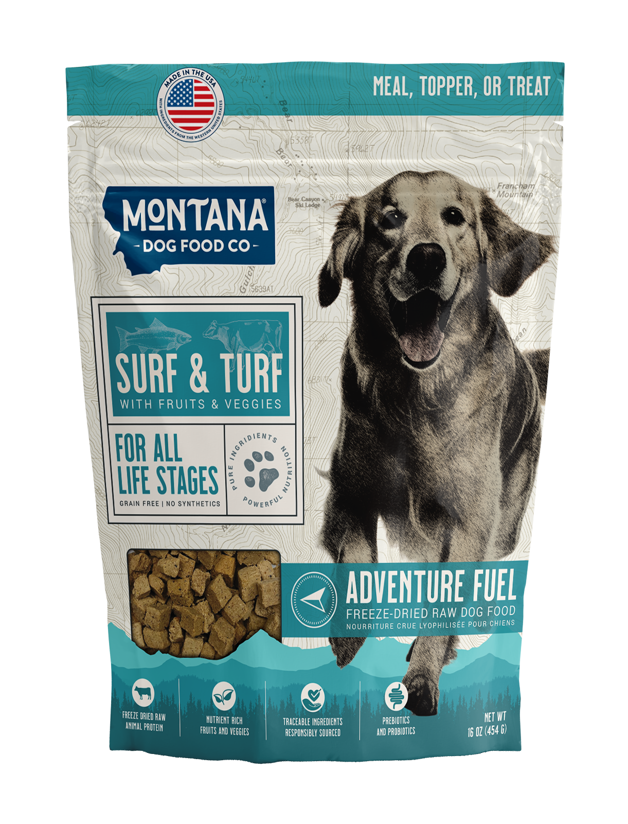 Montana Dog Food Co. Grain-free Surf & Turf Freeze-dried Raw Adventure Fuel