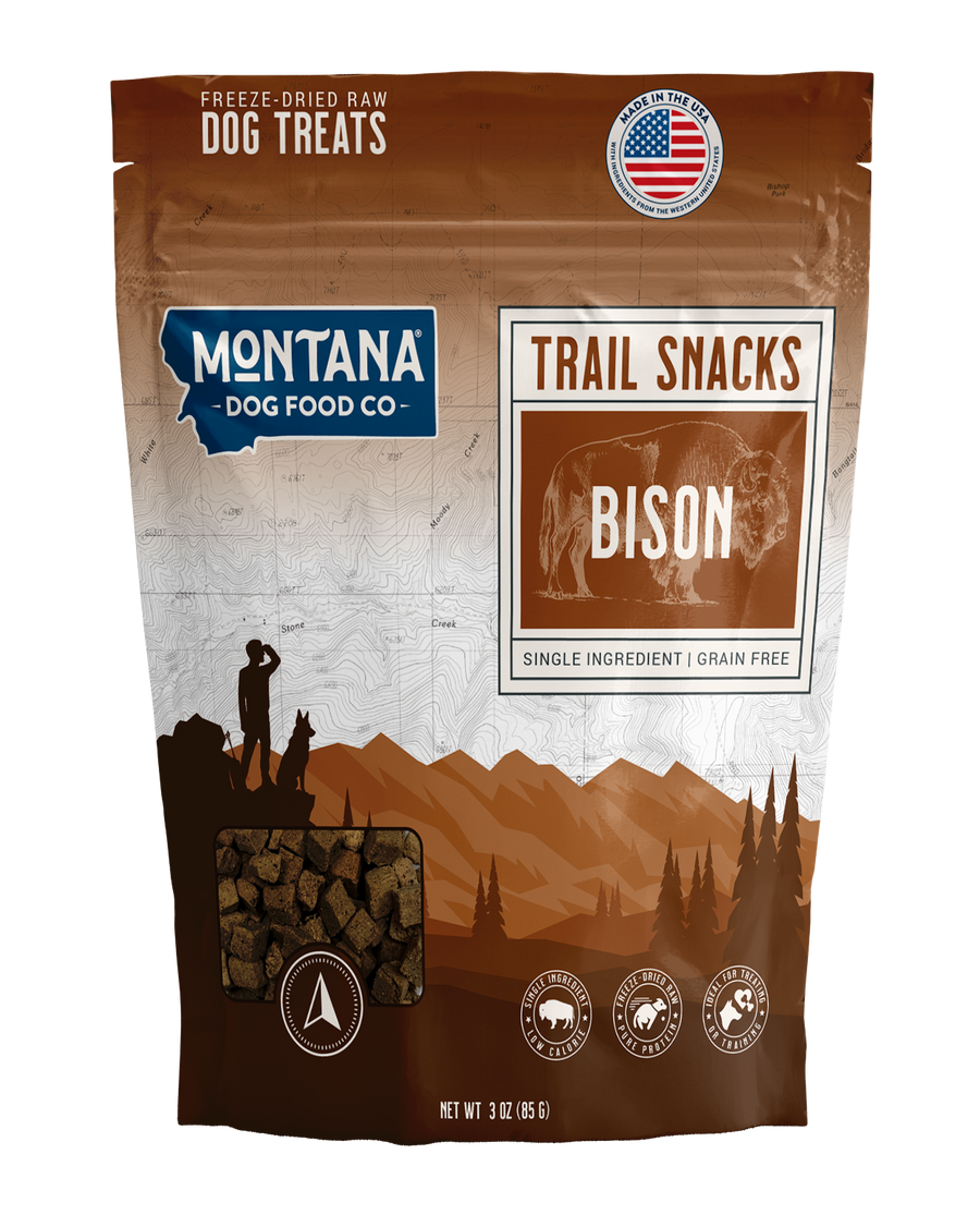 Montana Dog Food Co Bison Liver Freeze-Dried Raw Trail Snacks (Treats) for Dogs 3oz