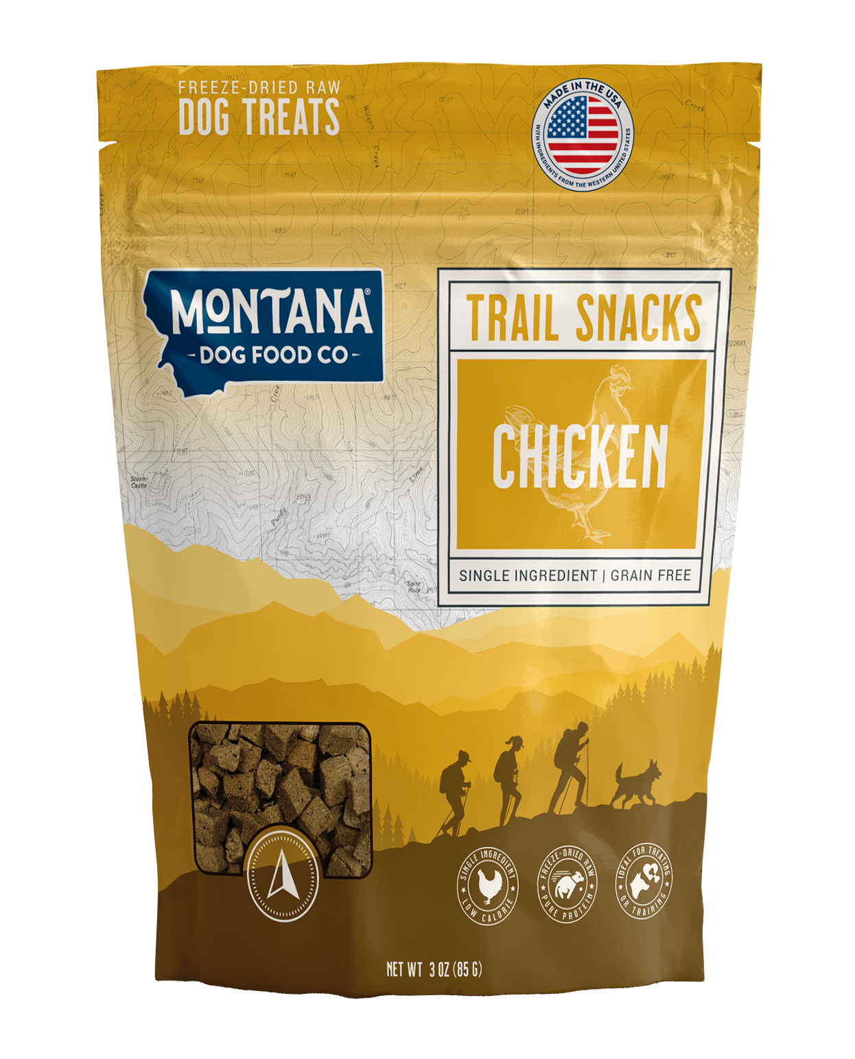 Montana Dog Food Co. Chicken Breast Freeze-Dried Raw Trail Snacks (Treats) for Dogs 3oz