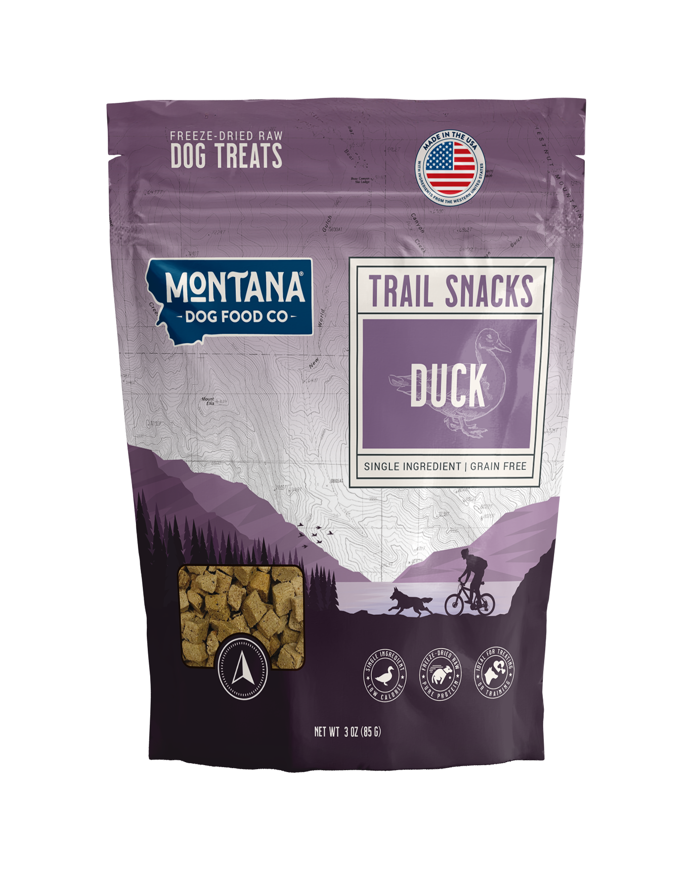 Montana Dog Food Co Duck Freeze-dried Raw Trail Snacks (Treats) for Dogs 3oz