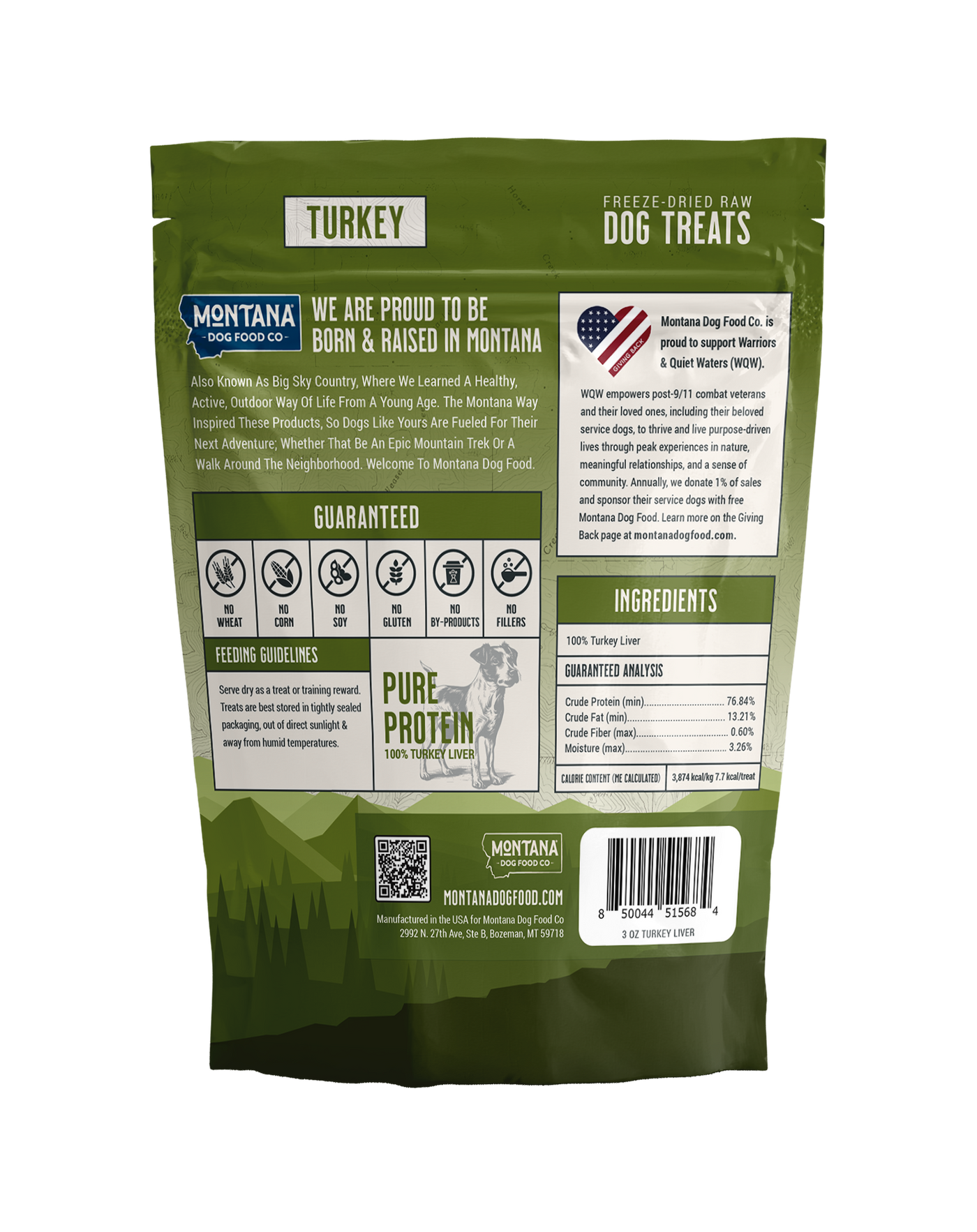 Montana Dog Food Co Turkey Liver Freeze-dried Raw Trail Snacks (Treats) for Dogs 3oz