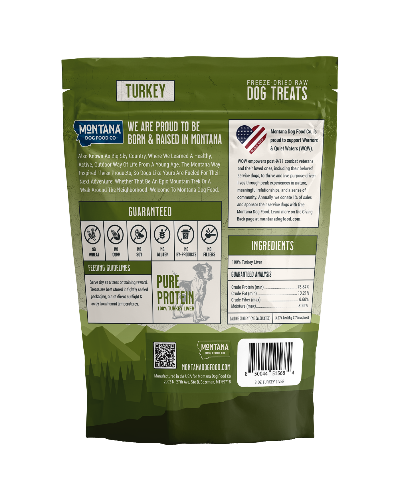 Montana Dog Food Co Turkey Liver Freeze-dried Raw Trail Snacks (Treats) for Dogs 3oz
