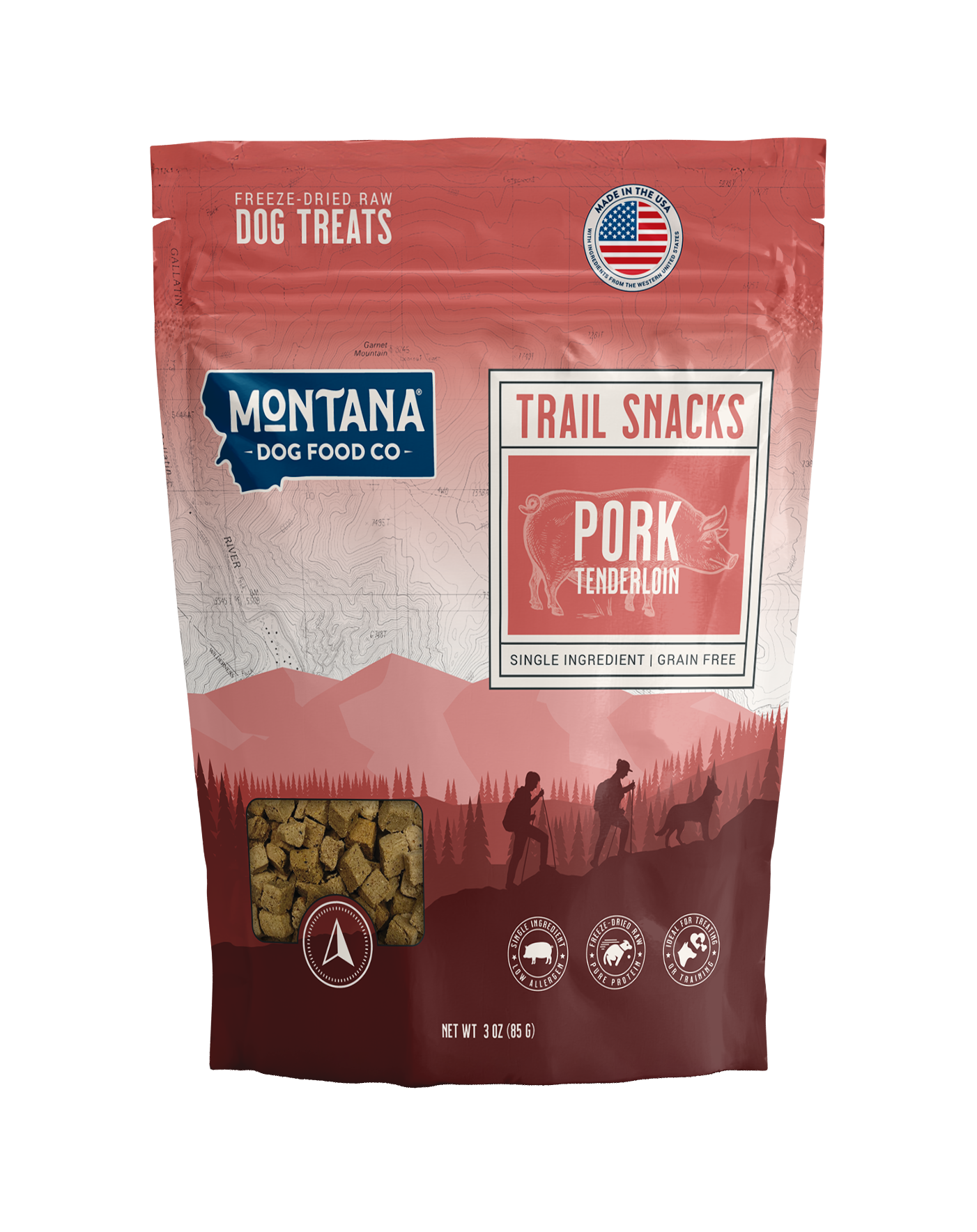 Montana Dog Food Co Pork Tenderloin Freeze-dried Raw Trail Snacks (Treats) for Dogs 3oz