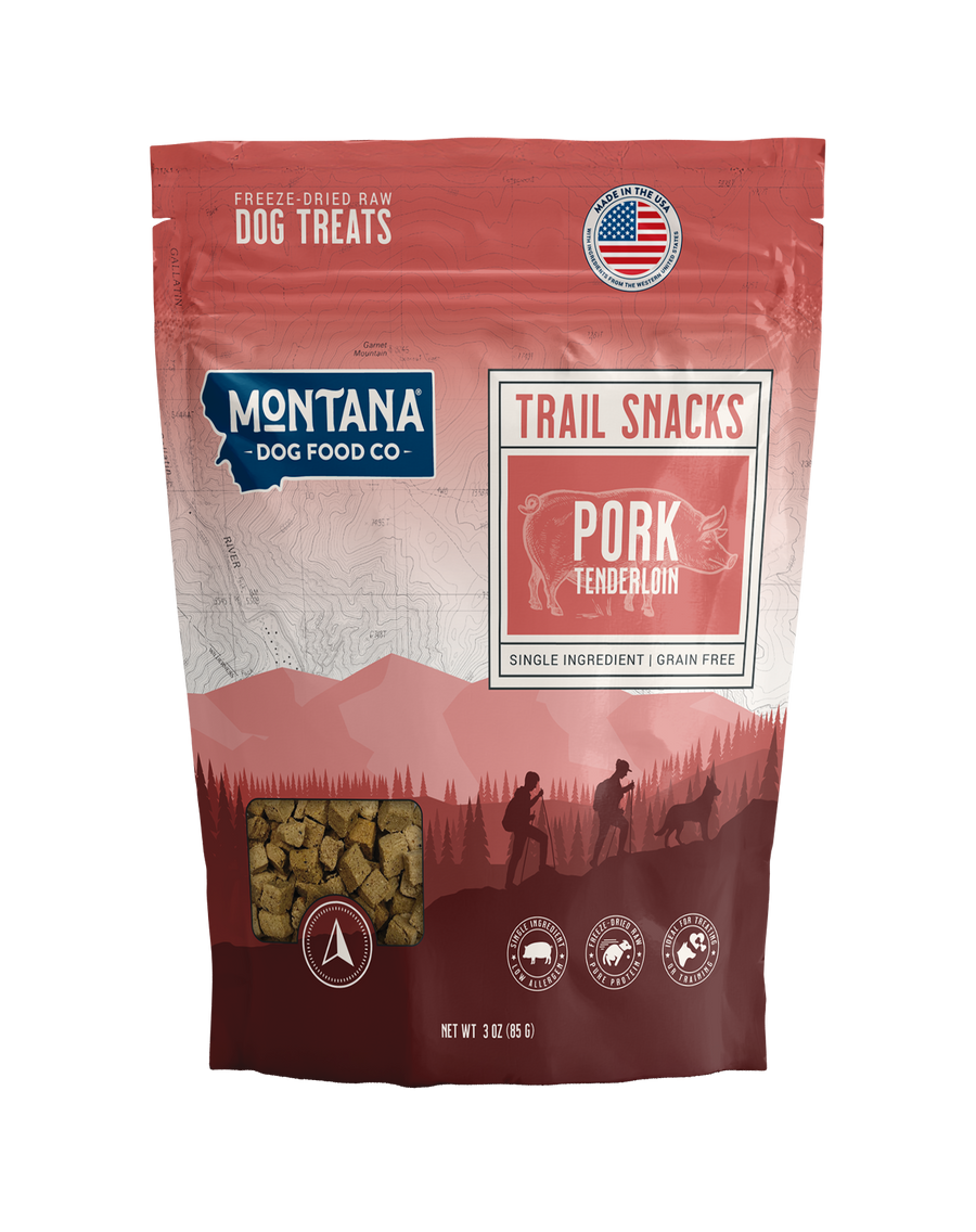 Montana Dog Food Co Pork Tenderloin Freeze-dried Raw Trail Snacks (Treats) for Dogs 3oz