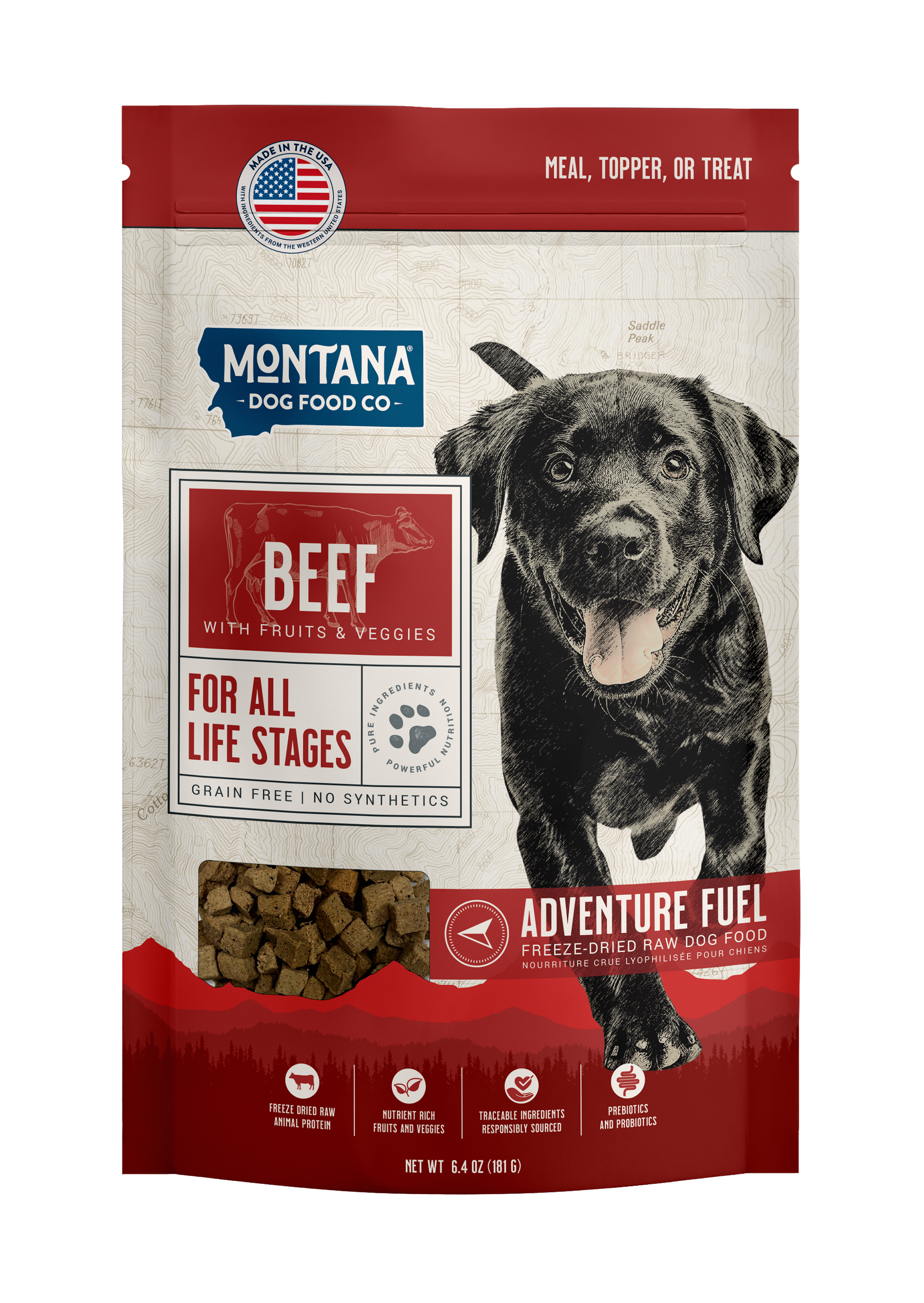 Montana Dog Food Co Grain-Free Beef Freeze-Dried Raw Adventure Fuel Dog Food