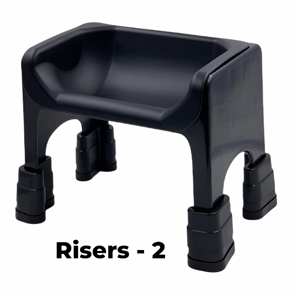 Black risers on a white background with 'Risers - 2' text.