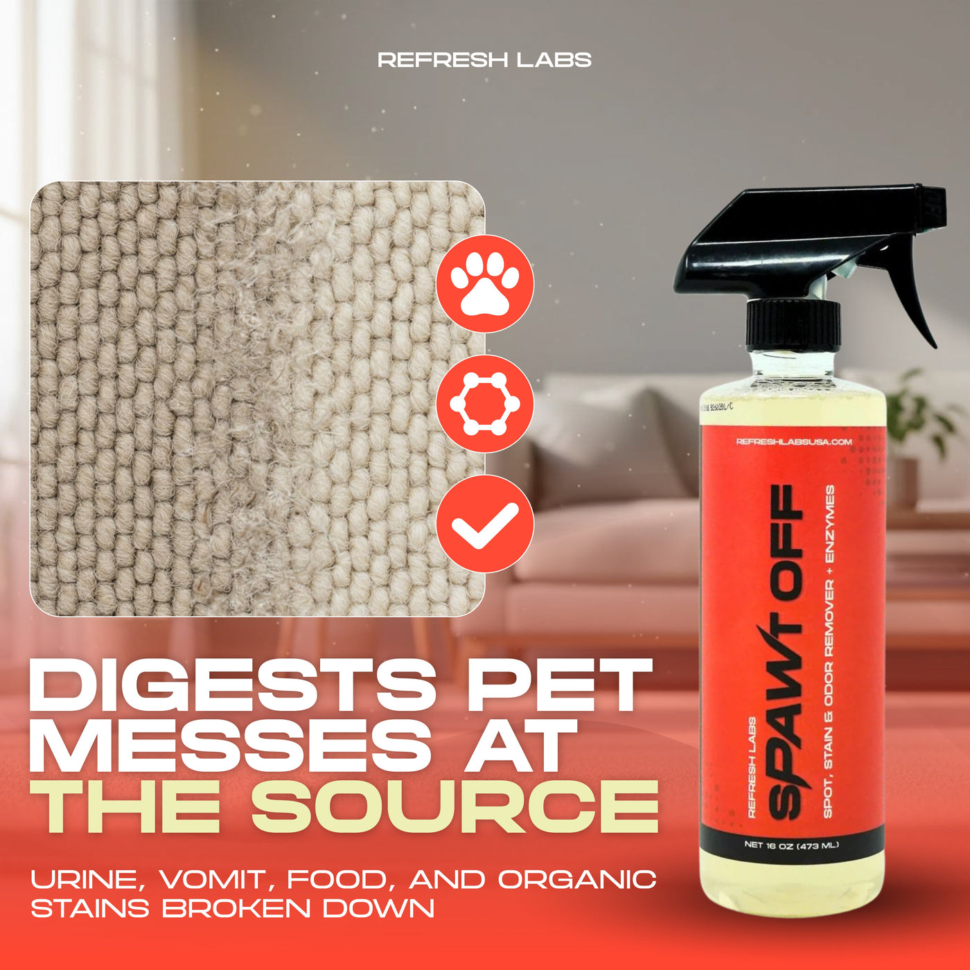 sPAWt OFF Enzyme Pet Stain & Odor Remover | Professional Strength