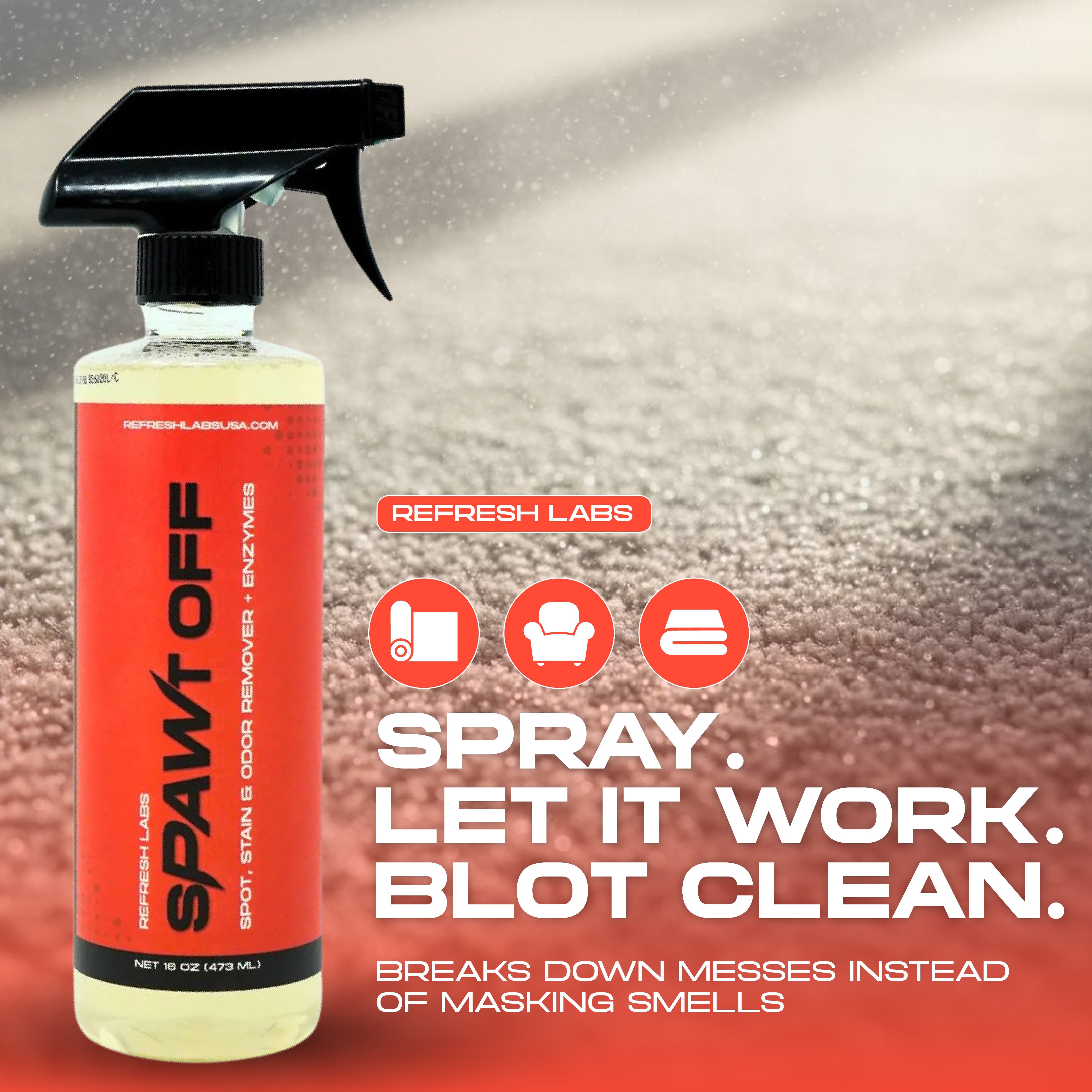 sPAWt OFF Enzyme Pet Stain & Odor Remover | Professional Strength