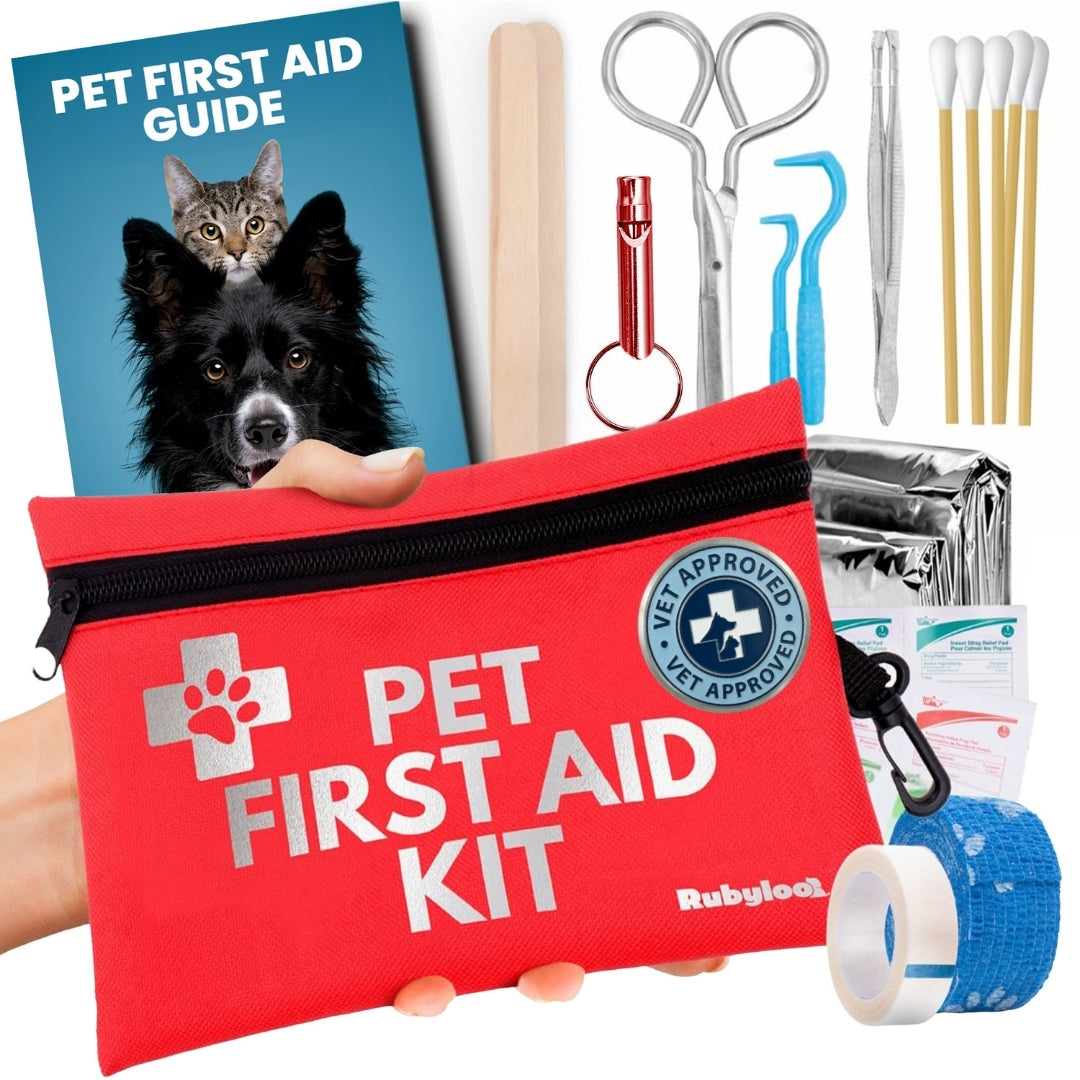 Rubyloo Pet First Aid Kit for Dogs & Cats with Vet-Approved Essentials
