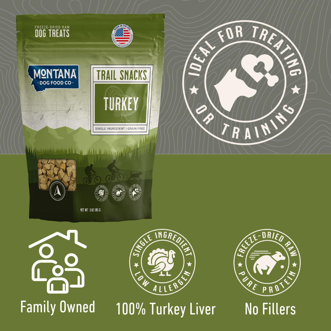 Montana Dog Food Co Turkey Liver Freeze-dried Raw Trail Snacks (Treats) for Dogs 3oz