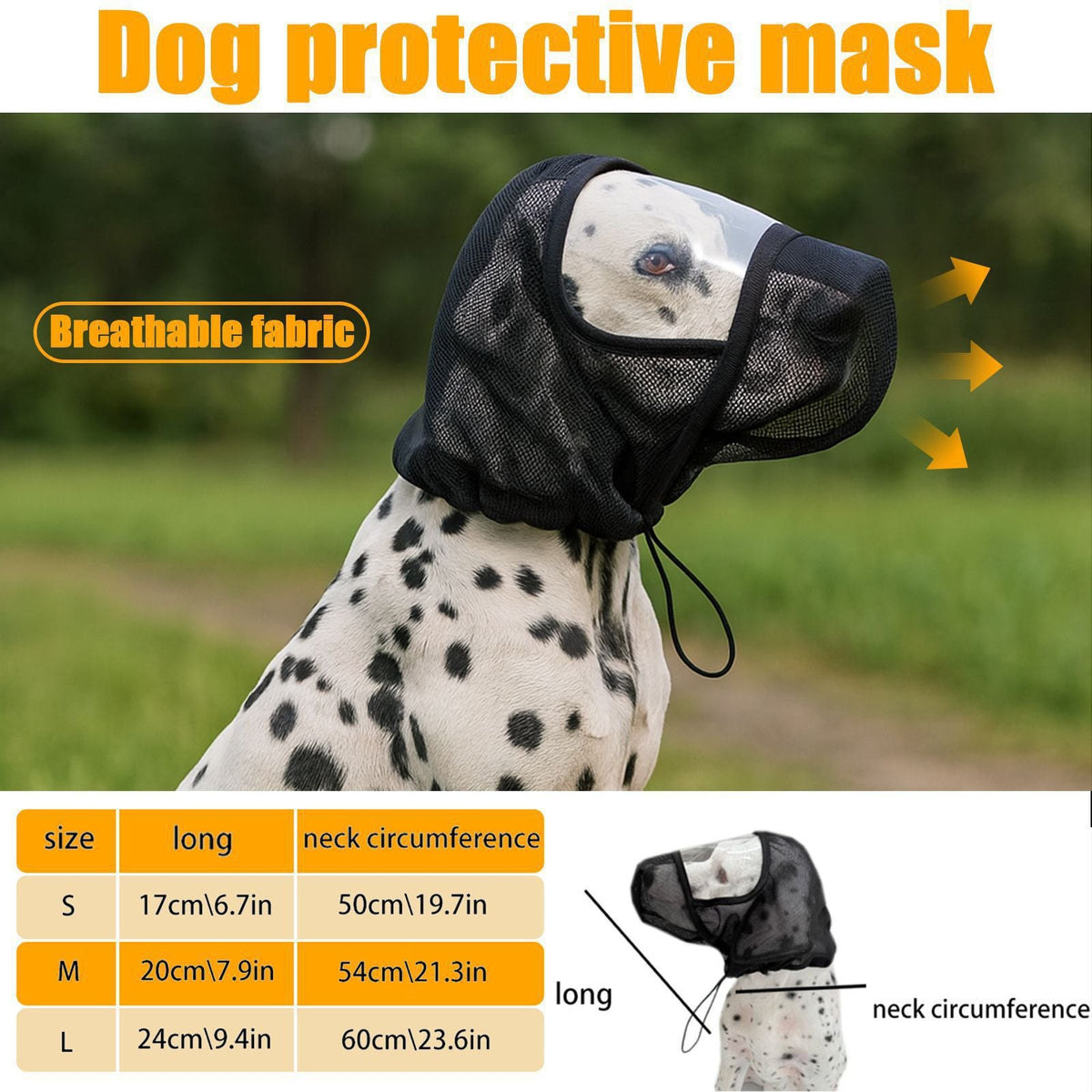 Pet Zen Dog Mesh Protective Mask Hood | Face Jail