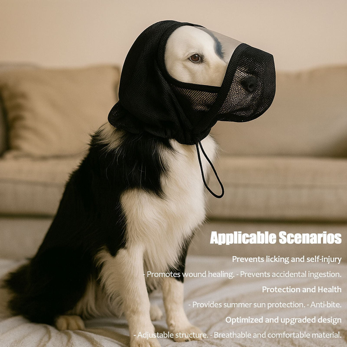 Pet Zen Dog Mesh Protective Mask Hood | Face Jail