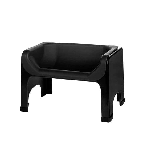 Black plastic chair on a white background