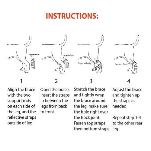 NeoAlly Rear Leg Hock Brace - Metal Spring Strips for Small Dogs (Pair)