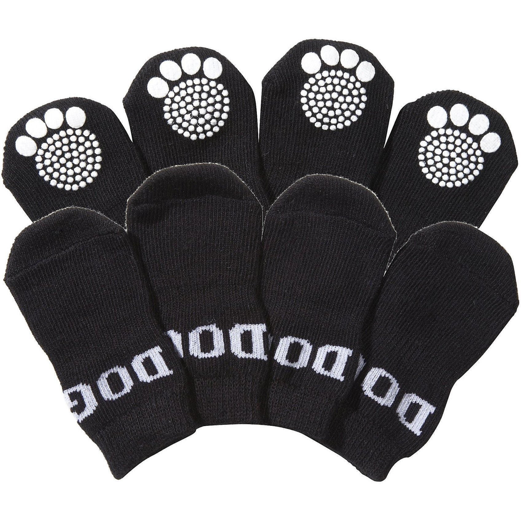 Pet Life ® Anti-Slip Rubberized Gripped Breathable Stretch Pet Dog Socks - Set of 4